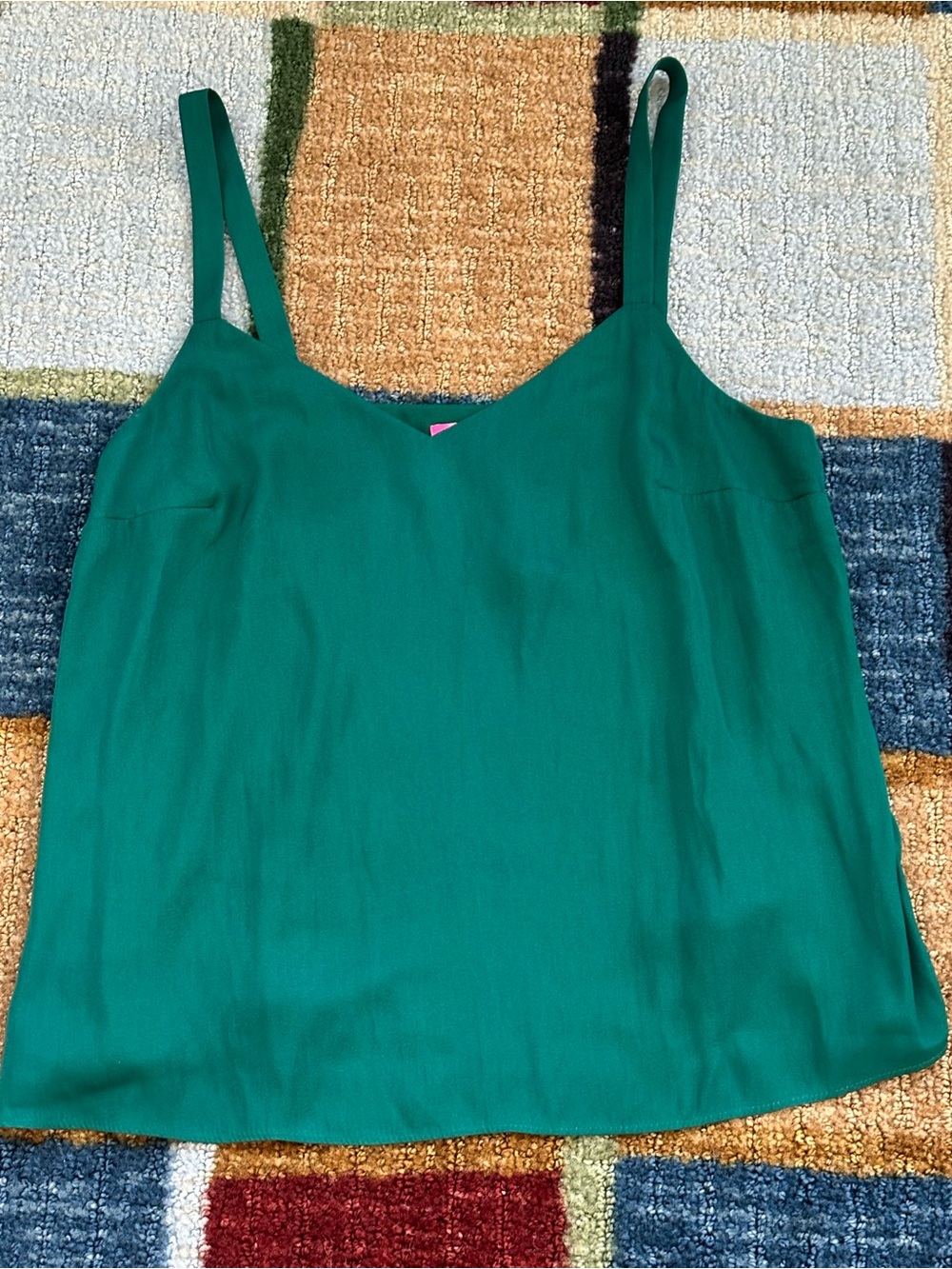 NWT Lilly Pulitzer Green thick adjustable straps V-Neck loose fitting Top